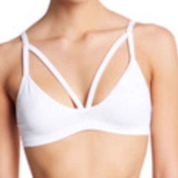 New Free People Intimately Keira Seamless Bralette XS / S White Cutout Stretch - Picture 4 of 4